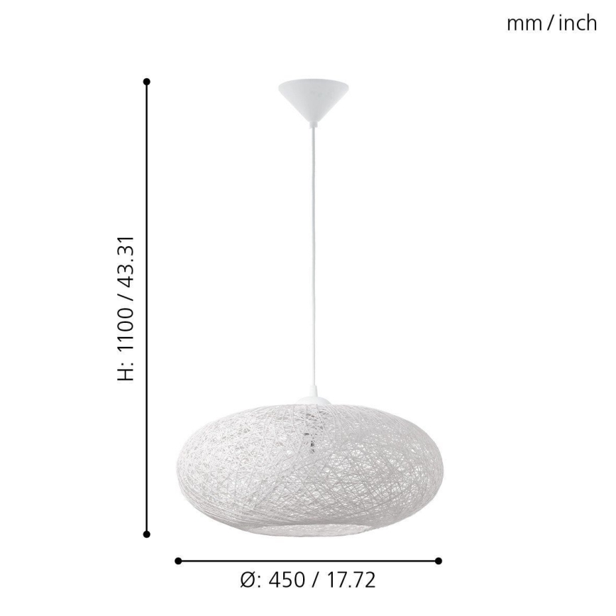 Eglo 93373 - Hängande lampa CAMPILO 1xE27/60W/230V