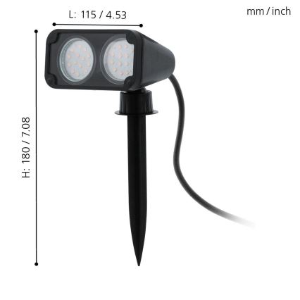 Eglo 93385 - Utomhusbelysning NEMA1 2xGU10/3W/230V
