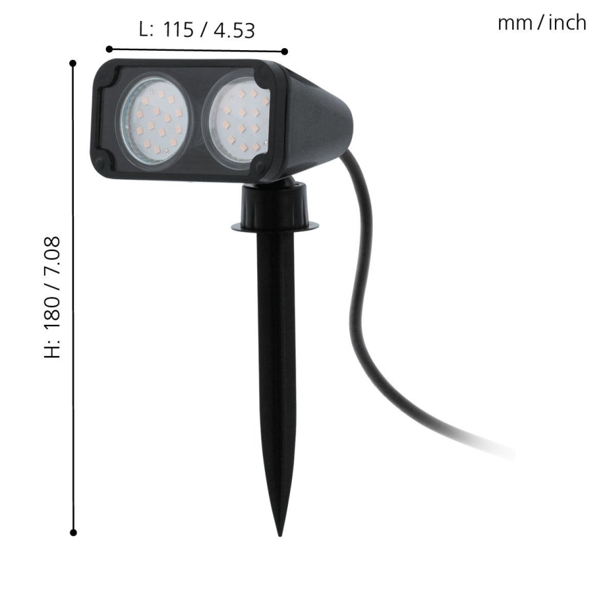 Eglo 93385 - Utomhusbelysning NEMA1 2xGU10/3W/230V
