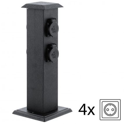 EGLO - Utomhus trädgård kolumn med uttag SCHUKO IP44