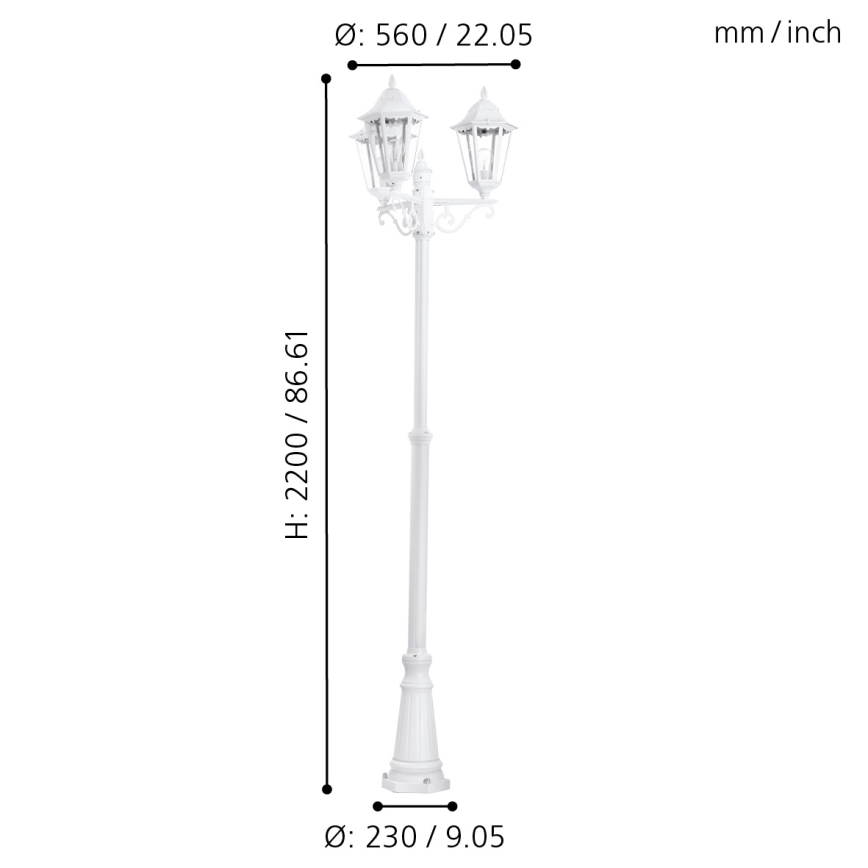 Eglo 93454 Utomhuslampa NAVEDO 3xE27/60W/230V