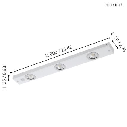 Eglo 93706 - LED spotlight KOB 3xLED/2.3W/230V