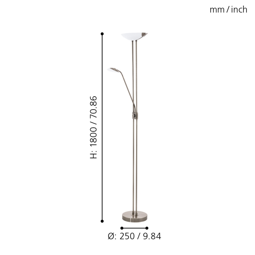 Eglo - LED Dimbar golvlampa LED/20W + LED/2,5W brons
