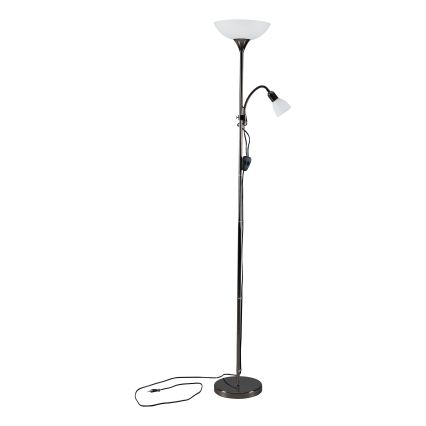 Eglo 93917 - Golvlampa UP 2 1xE27/60W/230V + 1xE14/25W/230V svart krom