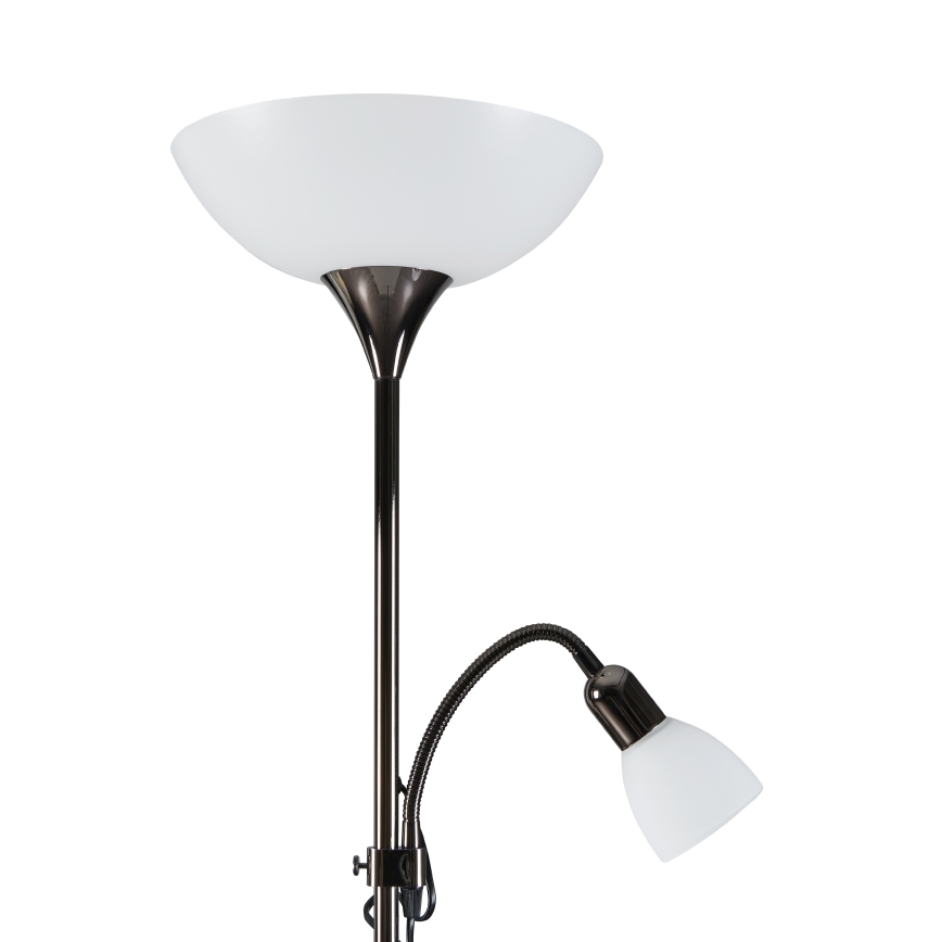 Eglo 93917 - Golvlampa UP 2 1xE27/60W/230V + 1xE14/25W/230V svart krom
