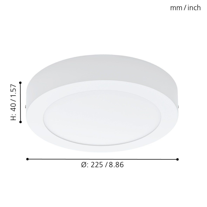 Eglo 94075 - LED-taklampa FUEVA 1 LED/16,47W/230V Ø 22,5 cm