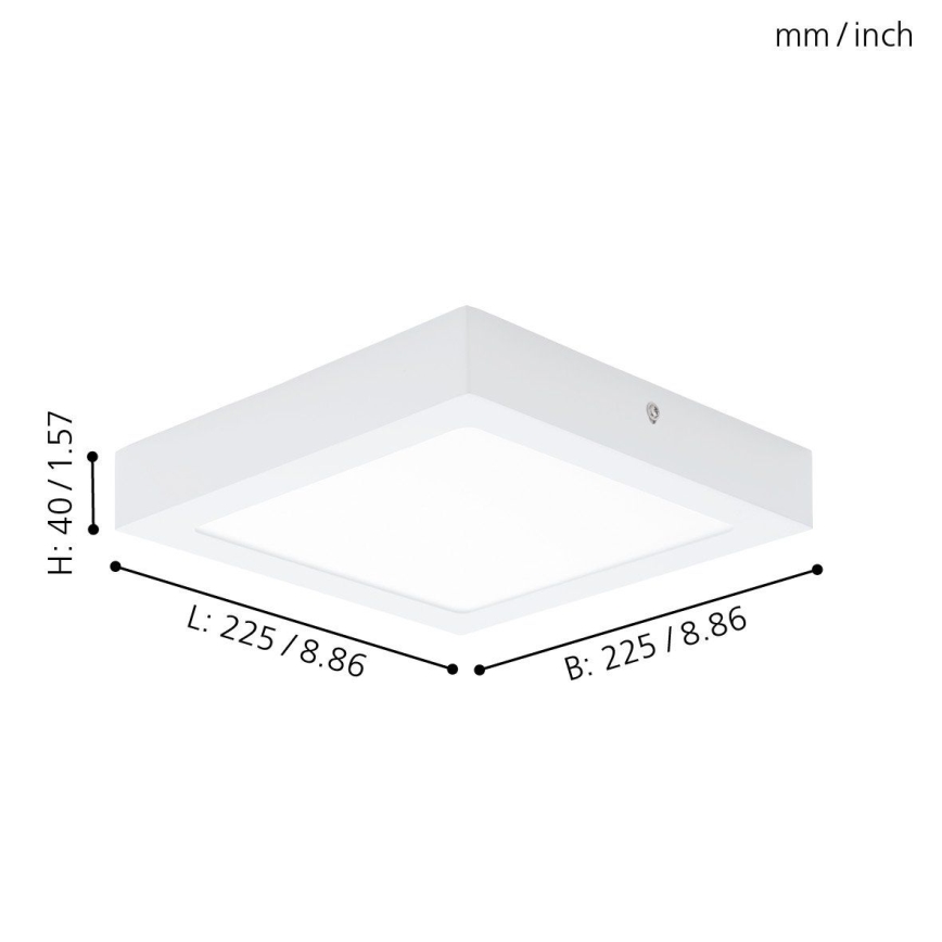 Eglo 94078 - LED-taklampa FUEVA 1 LED/16,44W/230V 22,5x22,5 cm