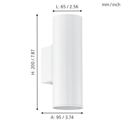 Eglo 94101 - LED Utomhusbelysninging RIGA 2xGU10/3W/230V