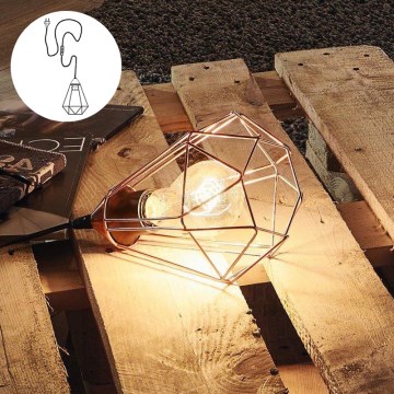 Eglo 94197 - TARBES bordslampa med stickkontakt, 1xE27/60W/230V