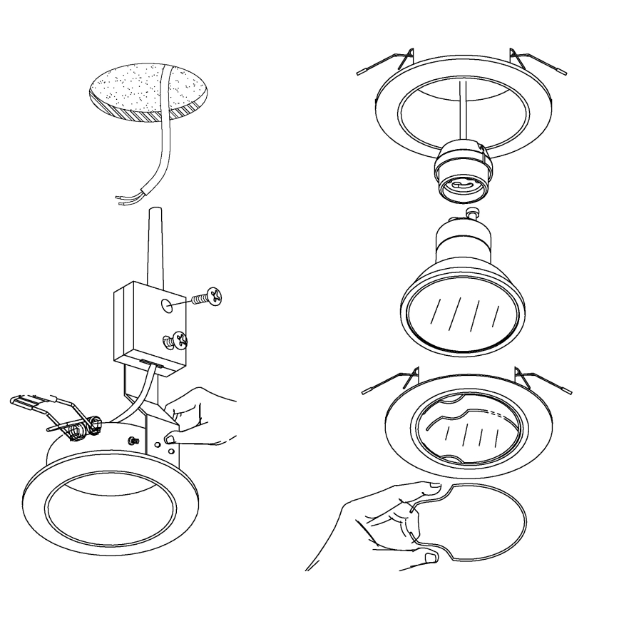 Eglo - Set med 3 LED-infällda spotlights PENETO 1xGU10-LED/3W/230V