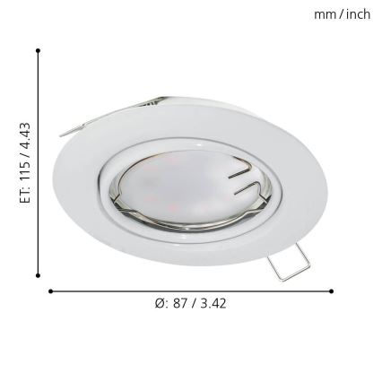 Eglo 94239 - LED Hängande Takbelysning PENETO 1xGU10-LED/5W/230V