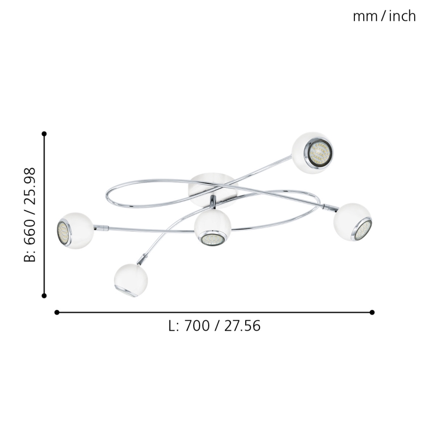 Eglo 94252 - LED spotlight LOCANDA 5xGU10-LED/3W/230V