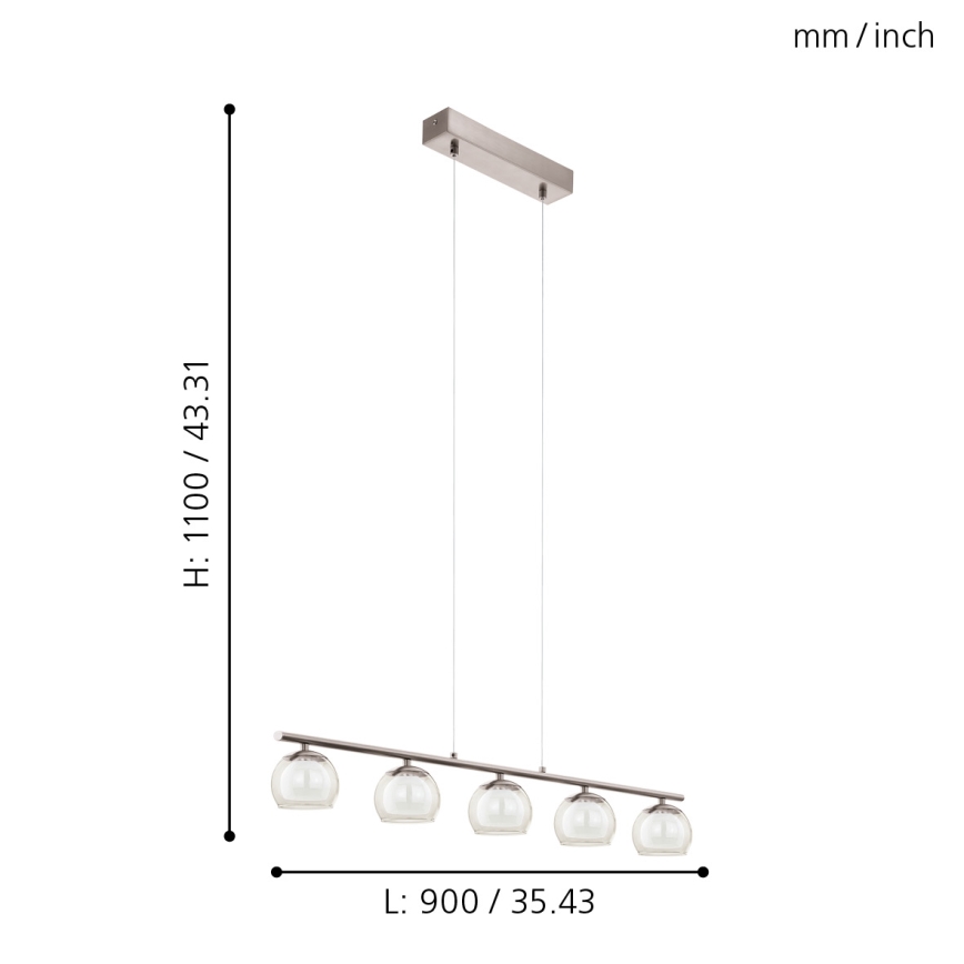 Eglo 94319 - LED taklampa ASCOLESE 5xLED/3,3W/230V