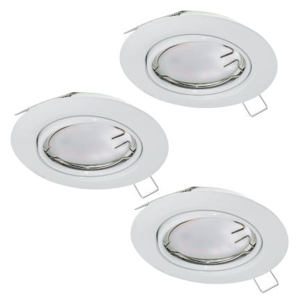 Eglo - 3-delars set: LED-infälld takarmatur PENETO, 1x GU10-LED/5W/230V