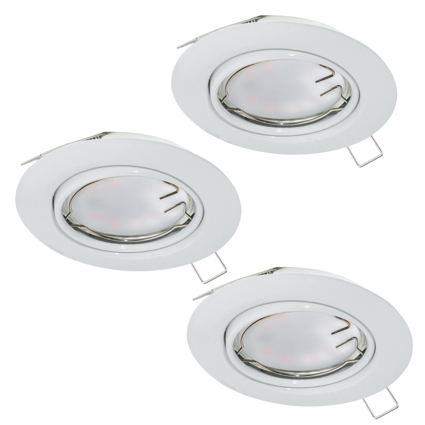 Eglo - 3-delars set: LED-infälld takarmatur PENETO, 1x GU10-LED/5W/230V