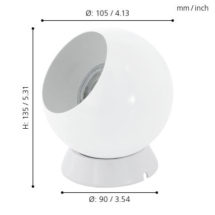Eglo - LED Bord-/vägglampa 1xGU10/2,8W/230V vit