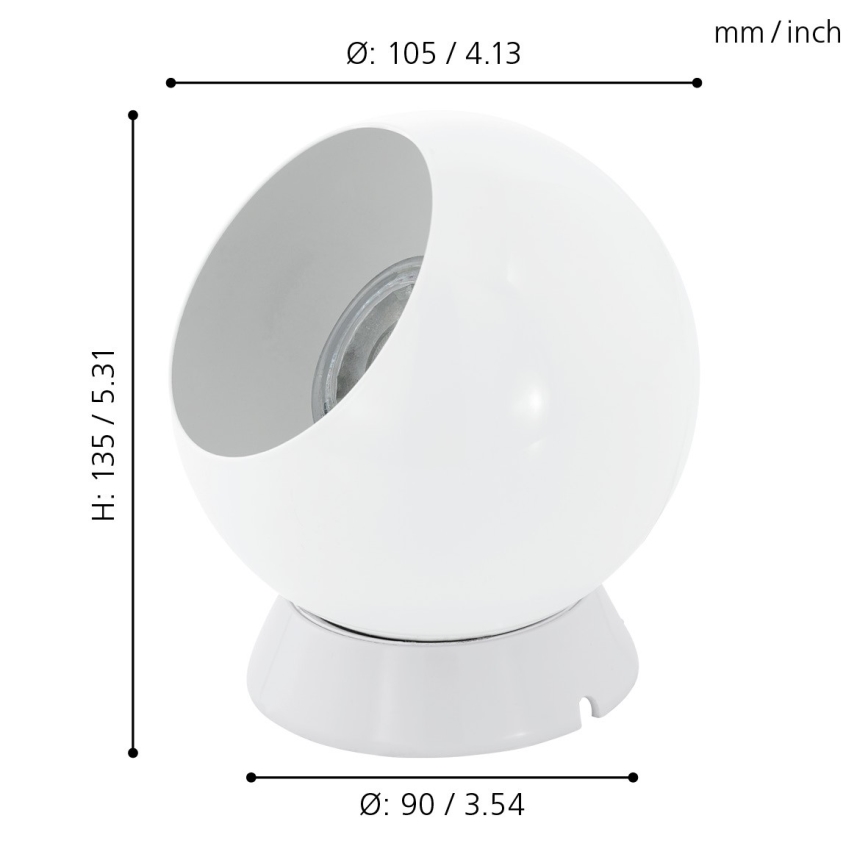 Eglo - LED Bord-/vägglampa 1xGU10/2,8W/230V vit