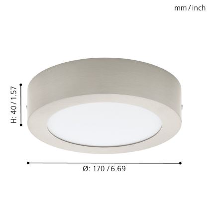 Eglo 94523 - LED taklampa FUEVA 1 LED/10,9W/230V Ø 17 cm