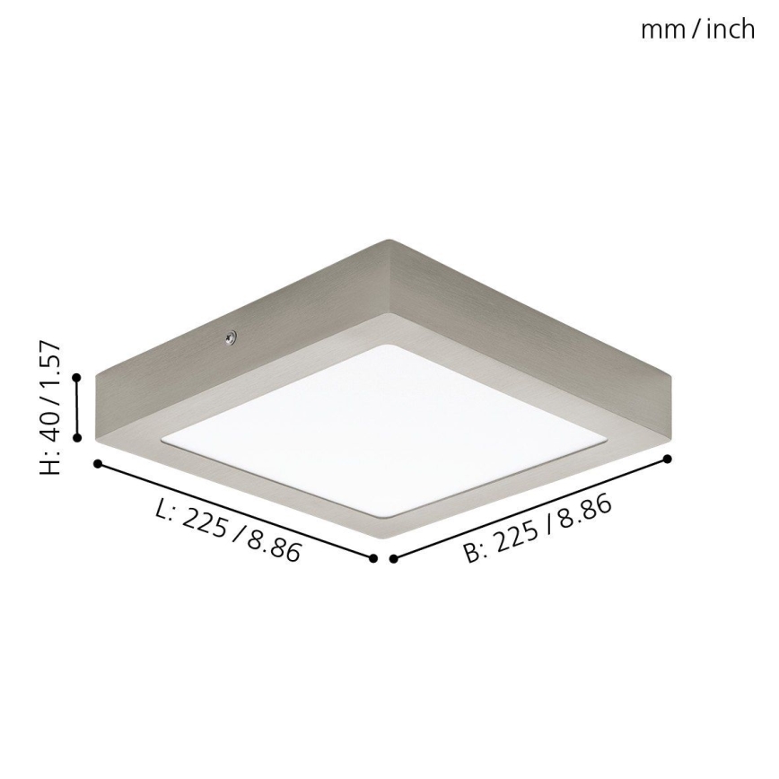 Eglo 94526 - LED-taklampa FUEVA 1 LED/16,5W/230V 22,5x22,5 cm