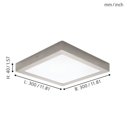 Eglo 94528 - LED taklampa FUEVA 1 LED/22W/230V 30x30 cm