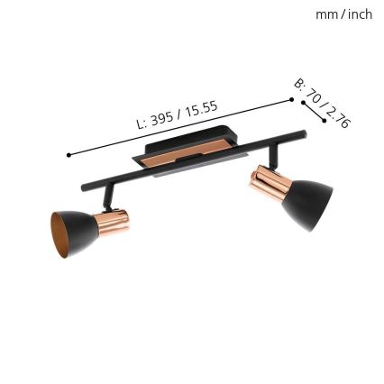 Eglo 94585 - LED Spotlight BARNHAM 2xGU10/3.3W/230V