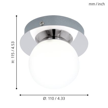 Eglo - LED badrumslampa 1xLED/3,3W/230V IP44