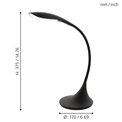 Eglo - LED-dimbar bordslampa LED/4,5W/230V svart