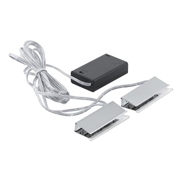 Eglo 94688 - KIT 2x LED belysning för undersidan av köksskåp - LED klämmor GASTEGO 3xAA 4000K