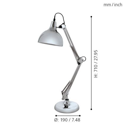 Eglo 94702 - Bordslampa BORGILLIO 1xE27/40W/230V