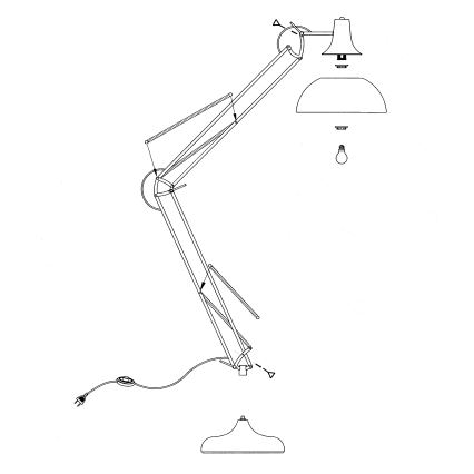 Eglo 94705 - Golvlampa BORGILLIO 1xE27/60W/230V