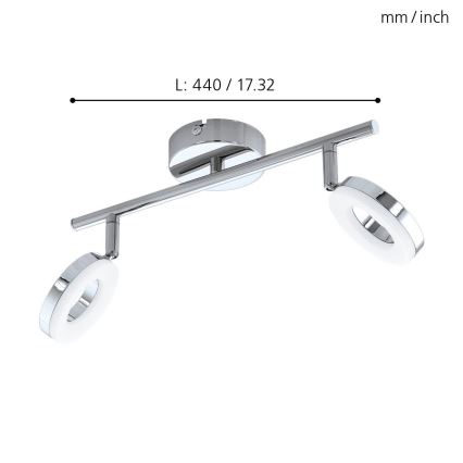 Eglo 94757 - LED badrumslampa GONARO 2xLED/3,8W/230V IP44