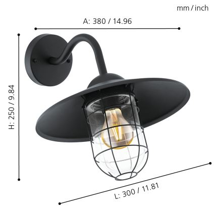 Eglo 94792 - Utomhusbelysning MELGOA 1xE27/60W/230V