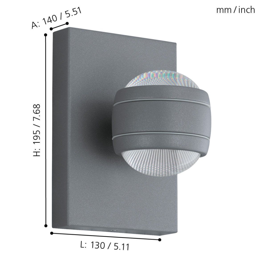 Eglo - LED utomhusbelysning 2xLED/3,7W/230V IP44