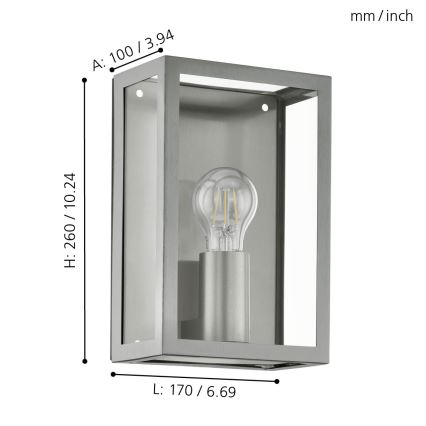 Eglo 94827 - Utomhuslampa ALAMONTE 1xE27/60W/230V IP44