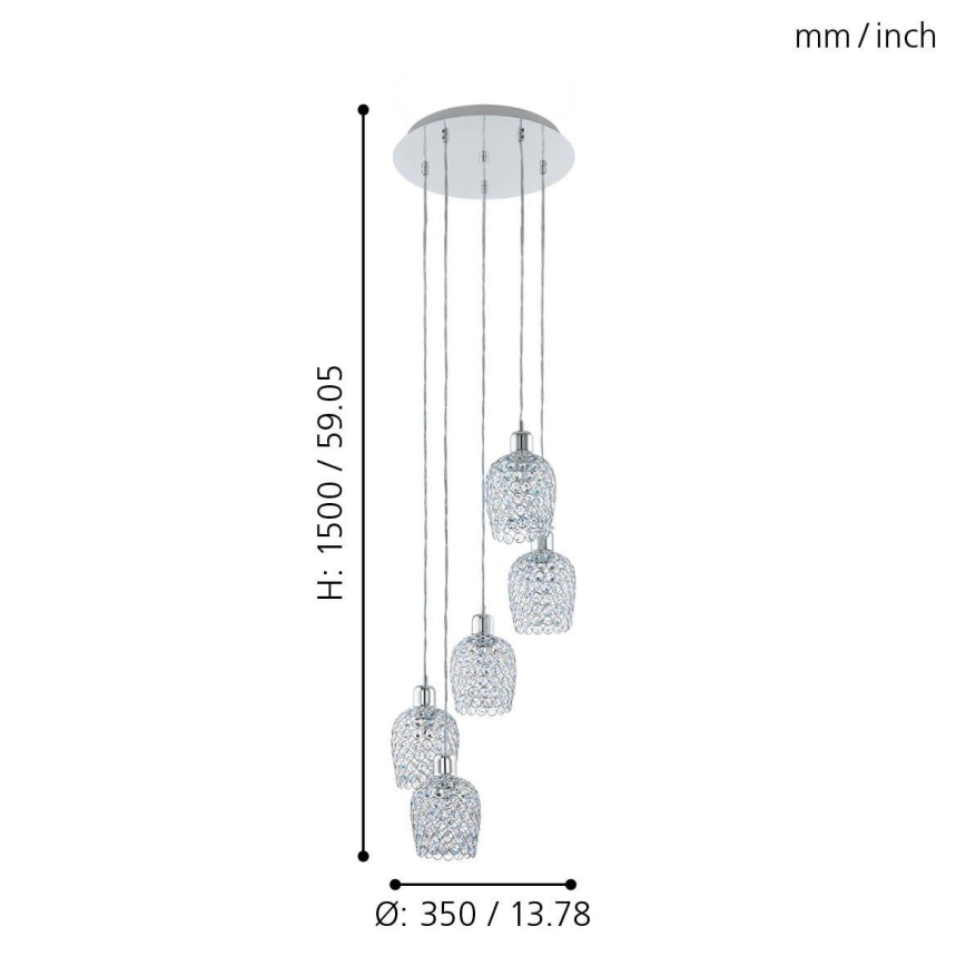 Eglo 94898 - Pendellampa med kabel BONARES 1 5xE27/60W/230V