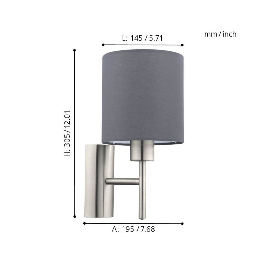 Eglo - Vägglampa 1xE27/60W/230V