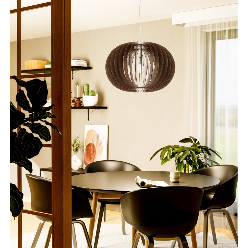 Eglo 95026 - Takpendel på kabel STELLATO 1xE27/60W/230V Ø 70 cm brun