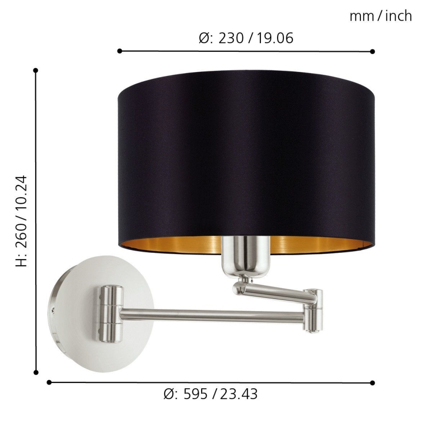 Eglo - Vägglampa 1xE27/60W/230V