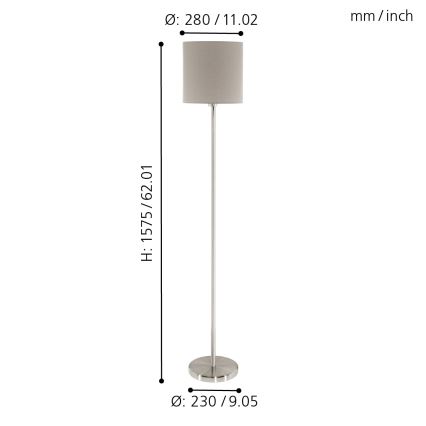 Eglo - Golvlampa 1xE27/60W/230V