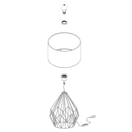 Eglo 95185 - Bordslampa PEDREGAL 1xE27/60W/230V