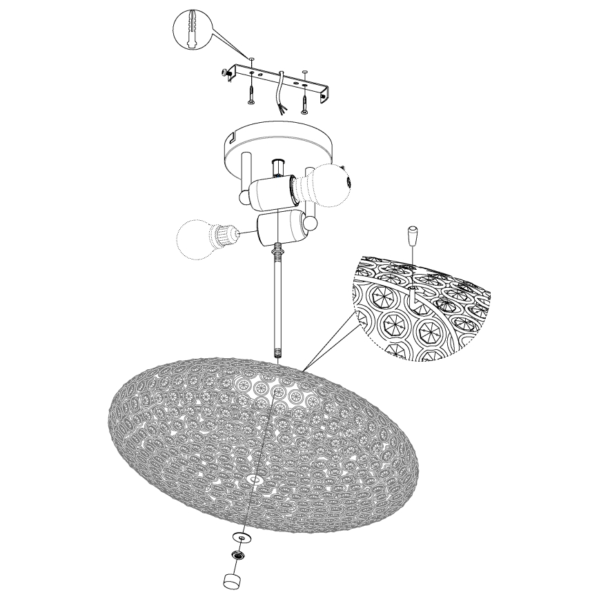 Eglo - Taklampa 2xE27/60W/230V