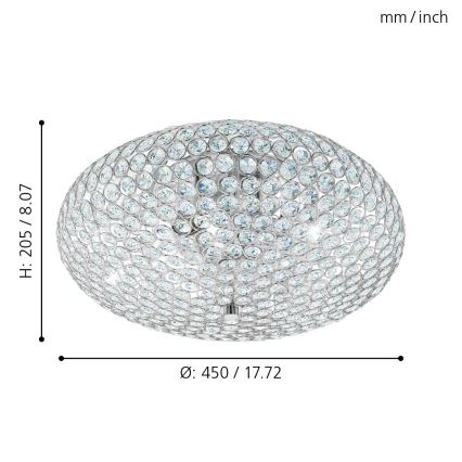 Eglo - Taklampa 3xE27/60W/230V