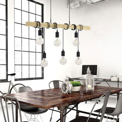 Eglo 95499 - Hängande lampa TOWNSHEND 6xE27/60W/230V