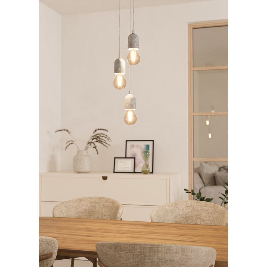 Eglo 95523 - Ljuskrona SILVARES 3xE27/60W/230V