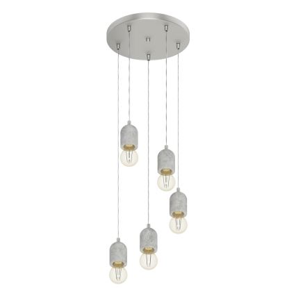 Eglo 95524 - Ljuskrona SILVARES 5xE27/60W/230V