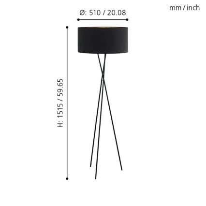 Eglo 95541 - Golvlampa FONDACHELLI 1xE27/60W/230V