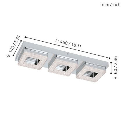 Eglo - LED Taklampa 3xLED/4W/230V