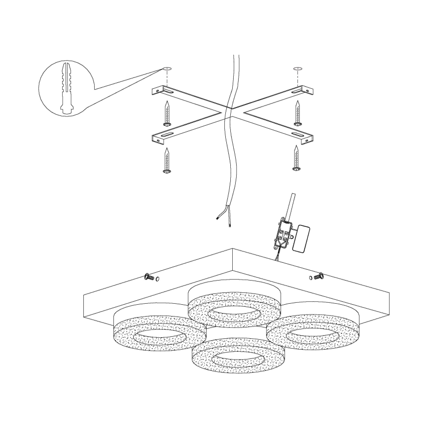 Eglo - LED Taklampa 4xLED/4W/230V