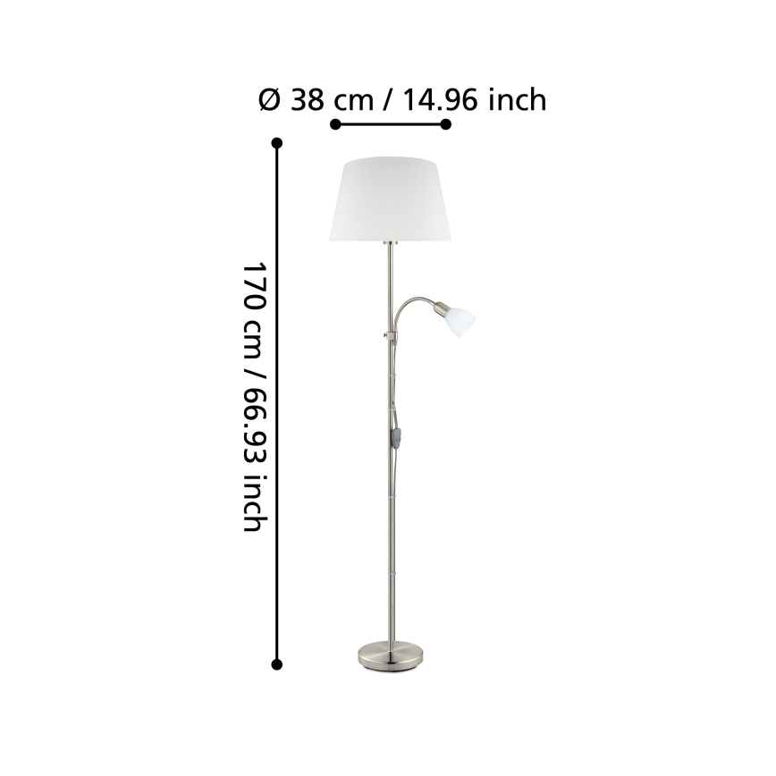 Eglo 95686 - Golvlampa CONESA 1xE27/60W + 1xE14/40W