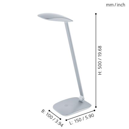 Eglo - LED Dimbar bordslampa LED/4,5W/USB